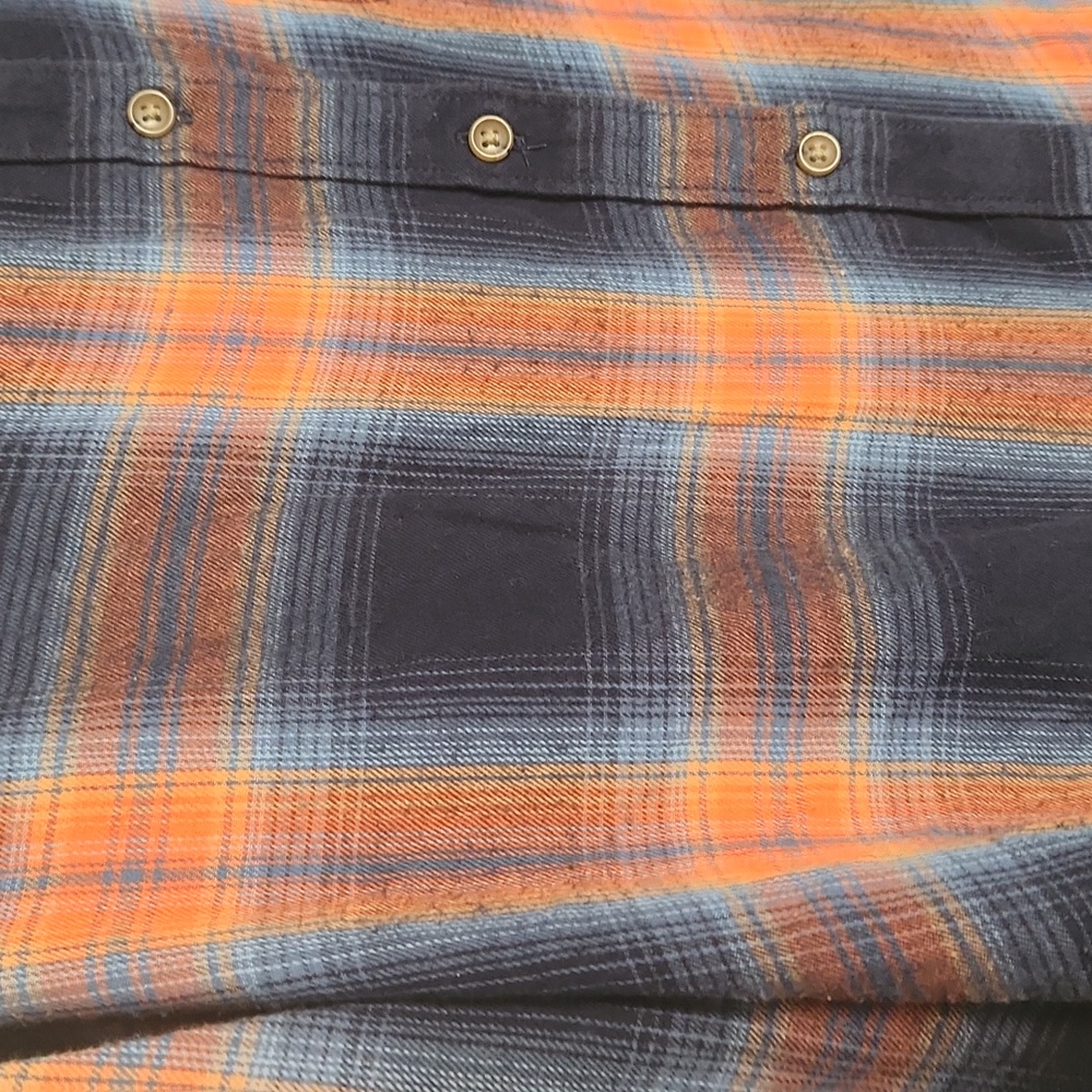 Prana Brown And Orange Plaid Button Down Size Small - Picture 3 of 7